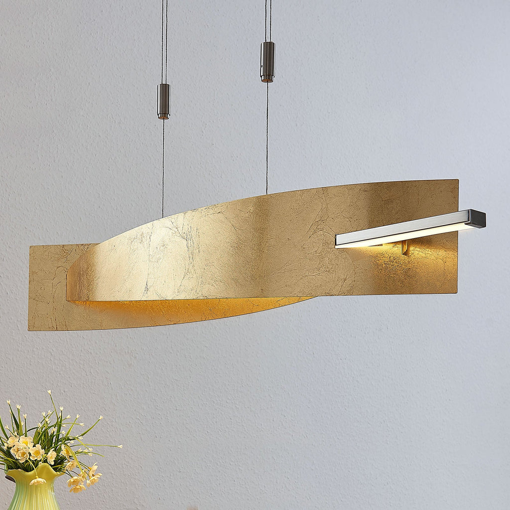 Baksiden av LED pendellampe Marija dimbar gull/sølv 101 cm