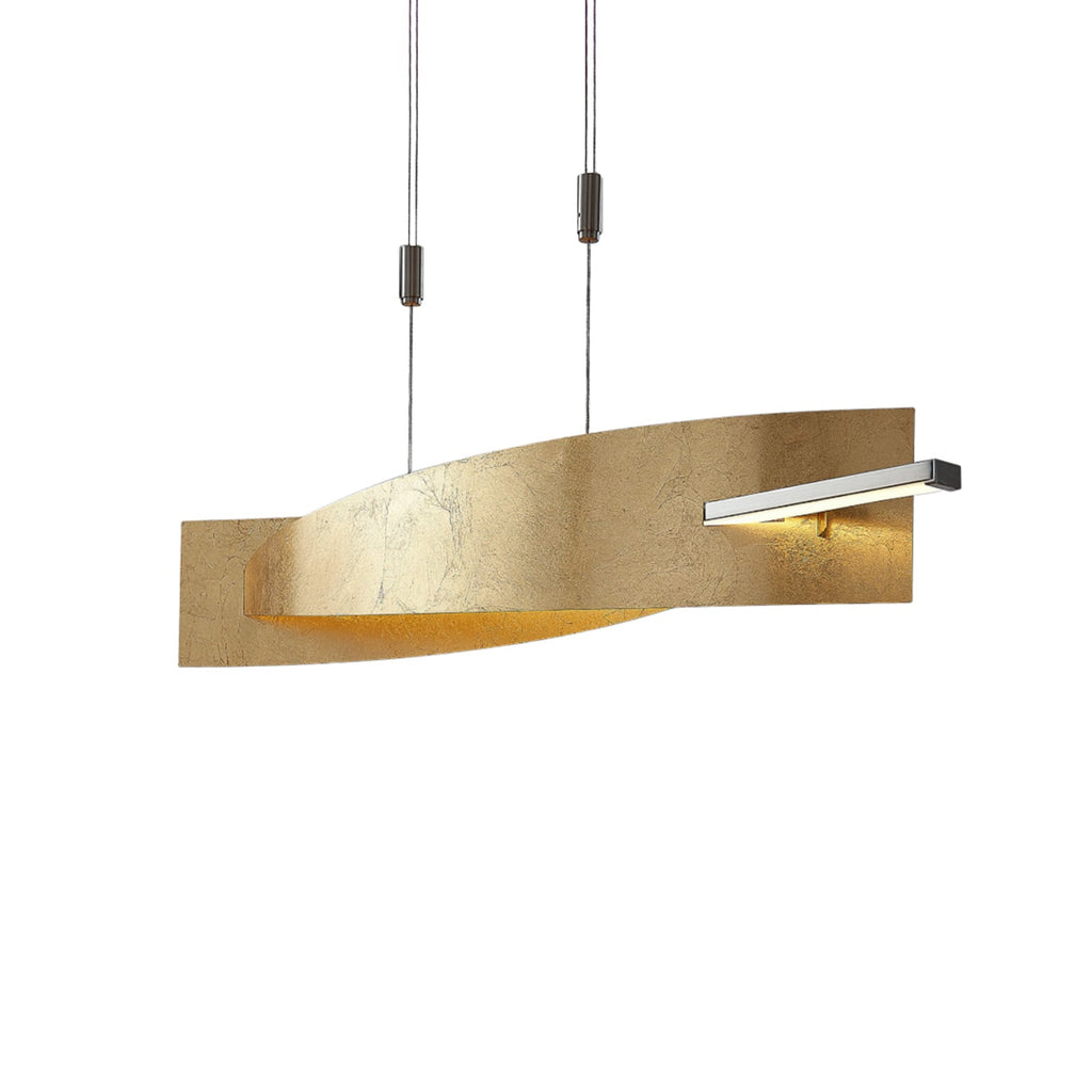 Detalj av LED pendellampe Marija dimbar gull/sølv 101 cm