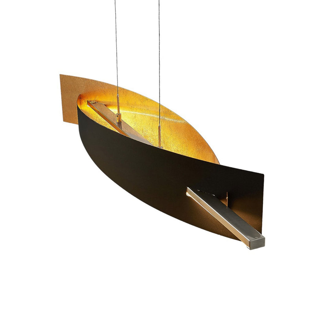 LED pendellampe Marija dimbar svart-gull 101 cm 24W detalj av metallblender