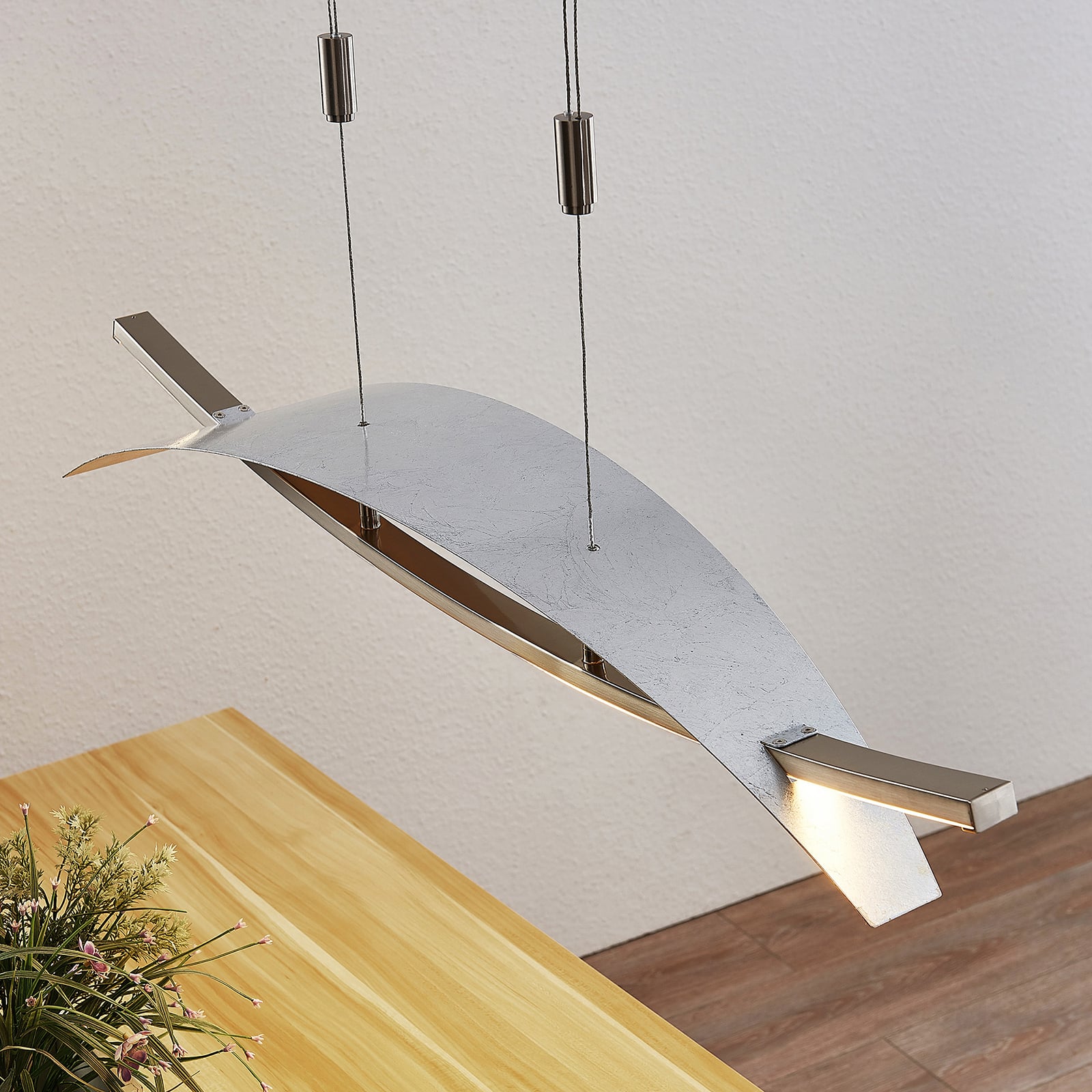 LED pendellampe Marija sølv dimbar 91 cm 22W - Lucande