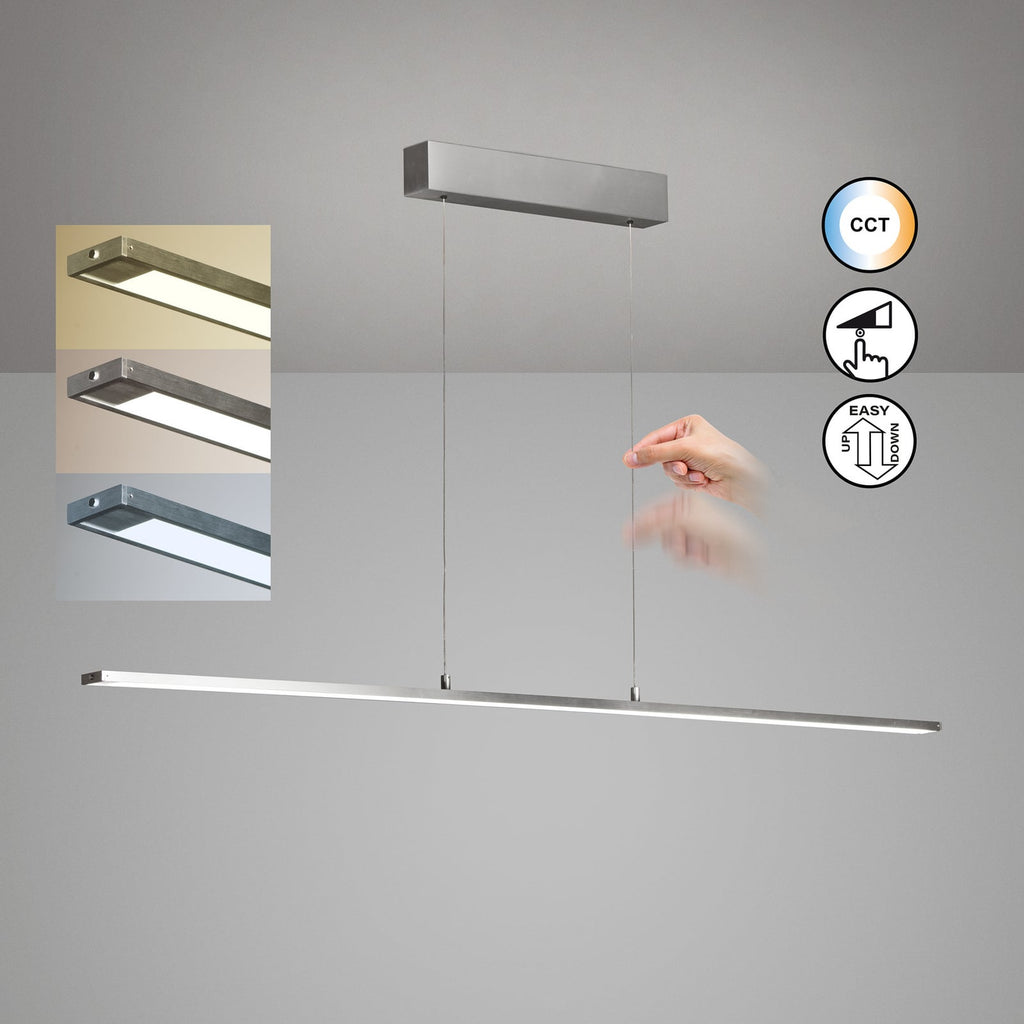 LED pendellampe Marlo aluminium dimbar CCT 140 cm montert