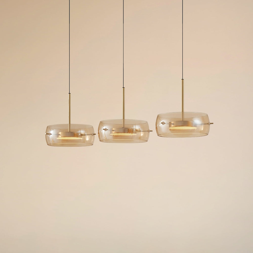 LED pendellampe Martis 3-lys amber dimbar 80 cm forfra
