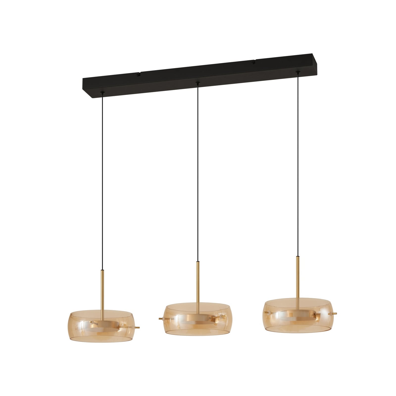 LED pendellampe Martis 3-lys amber dimbar 80 cm nærbilde av lyspærer