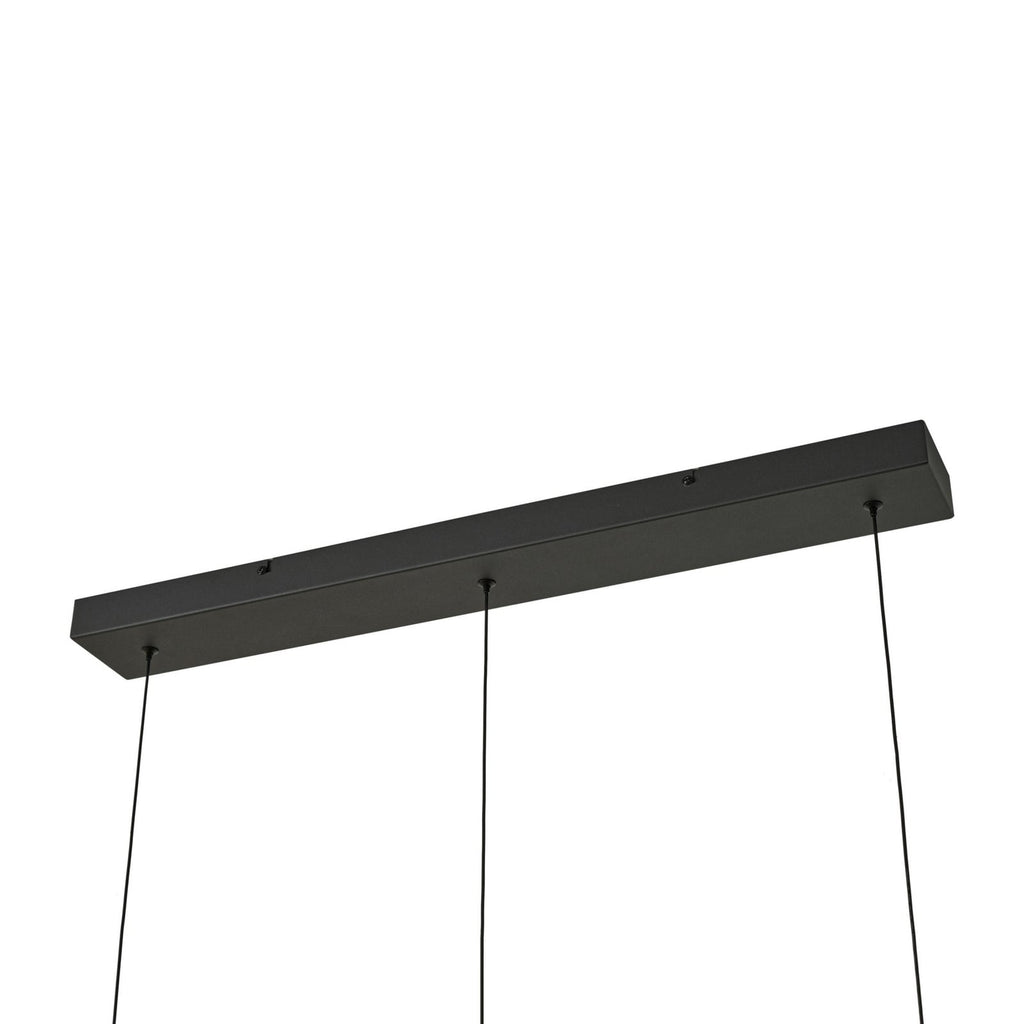 LED pendellampe Martis 3-lys svart glass step-dim detalj metall