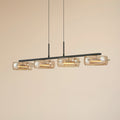 LED pendellampe Martis 4-lys glass amber dimbar 117 cm forfra