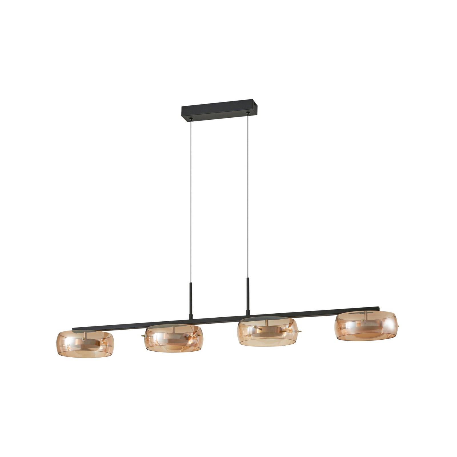 LED pendellampe Martis 4-lys glass amber dimbar 117 cm nærbilde av dimmer