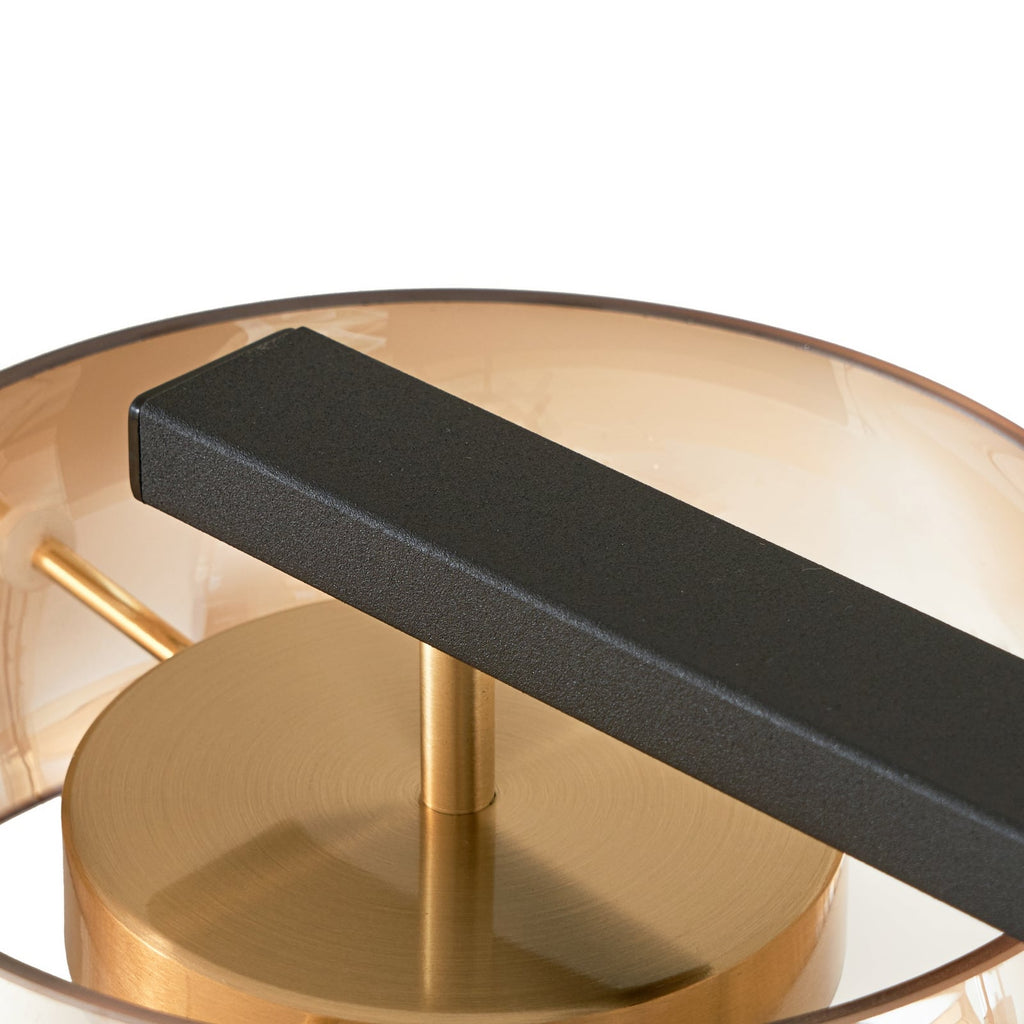LED pendellampe Martis 4-lys glass amber dimbar 117 cm metallramme detalj