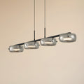 LED pendellampe Martis 4-lys svart glass dimbar forfra
