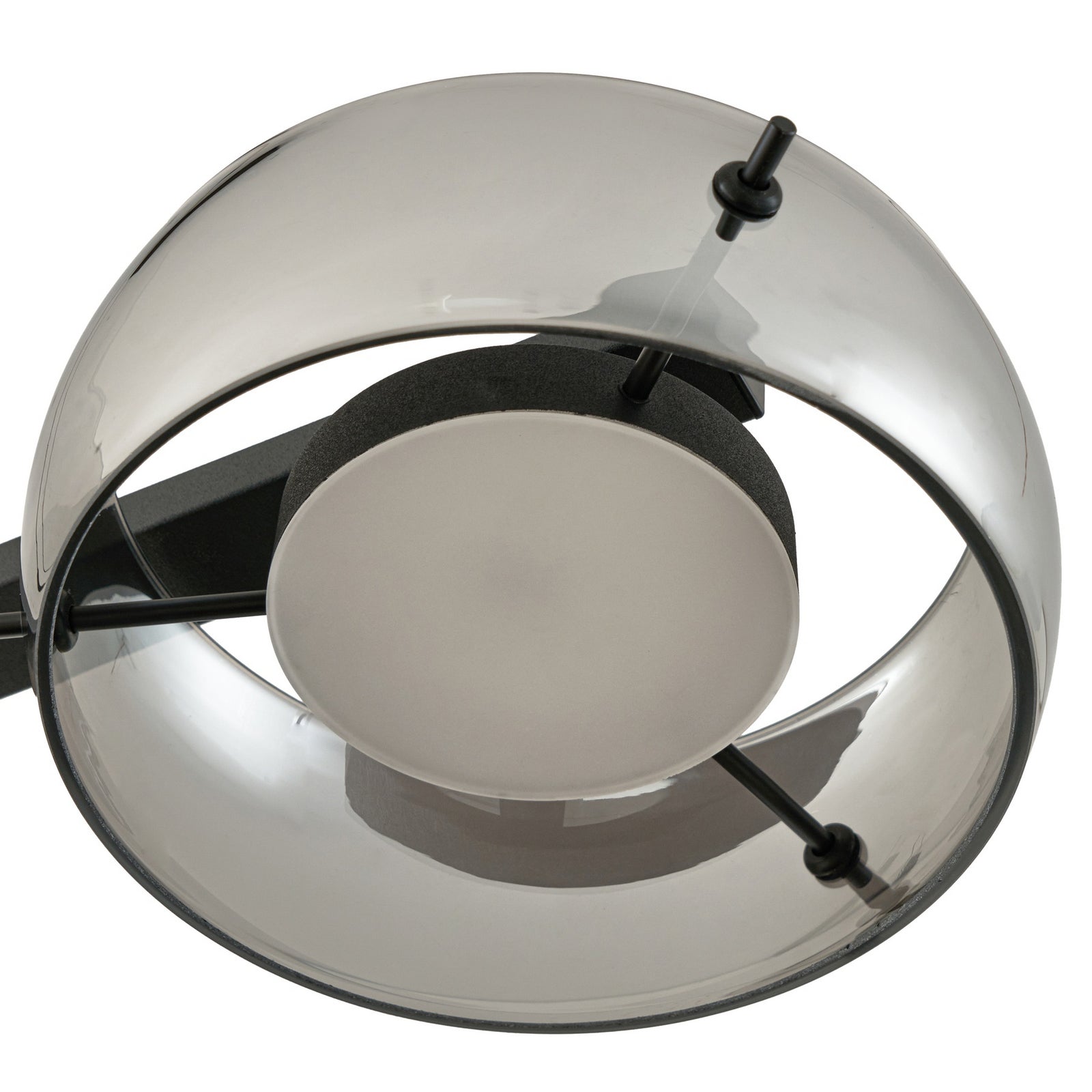 LED pendellampe Martis 4-lys svart glass dimbar i moderne interiør