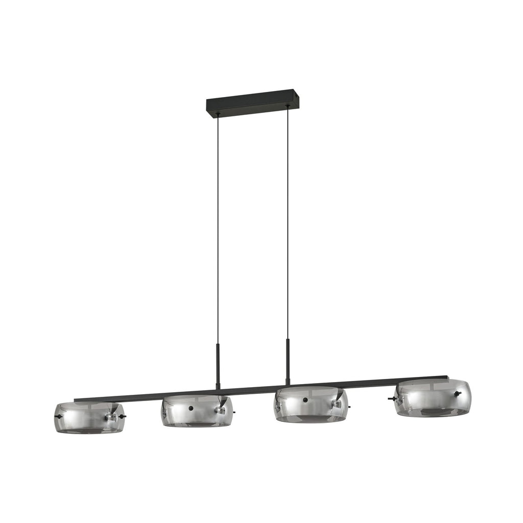 LED pendellampe Martis 4-lys svart glass dimbar nærbilde av dimmer
