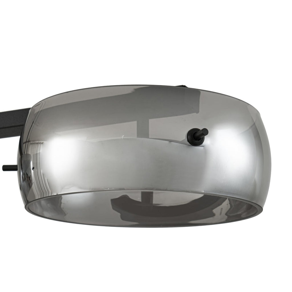 LED pendellampe Martis 4-lys svart glass dimbar fra siden