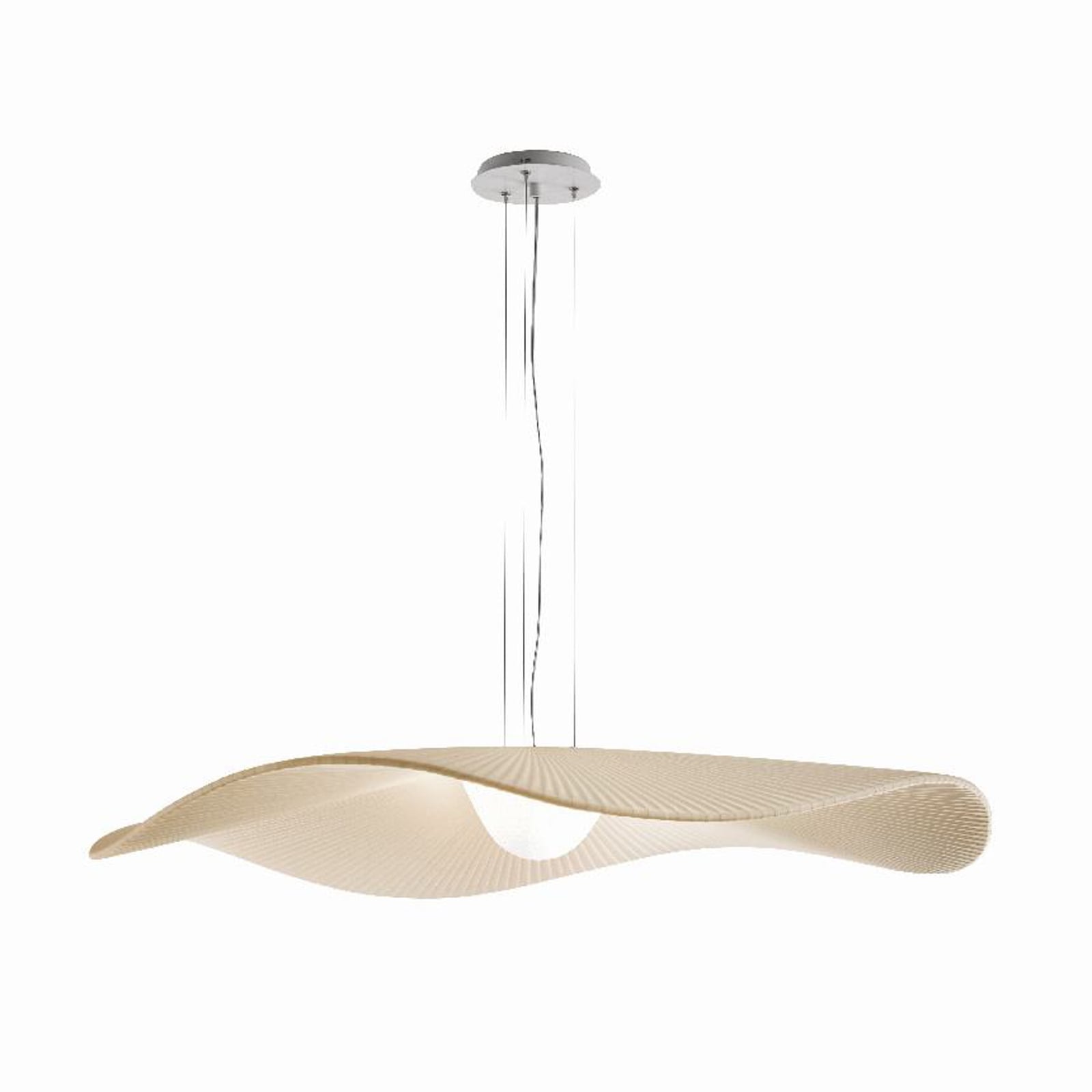 LED pendellampe Mediterránia dimbar hvit/krem Ø105 cm forfra