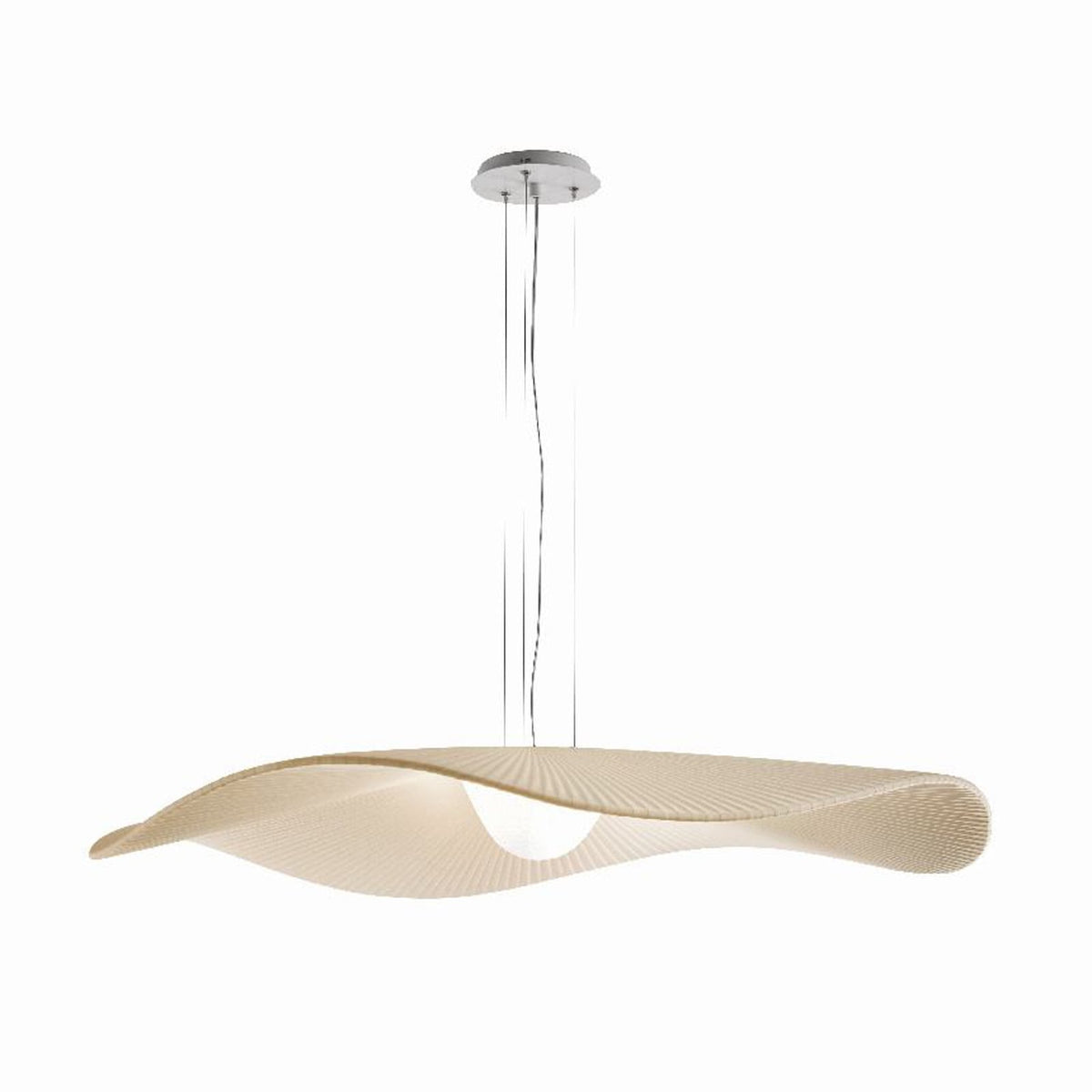 LED pendellampe Mediterránia dimbar hvit/krem Ø105 cm forfra
