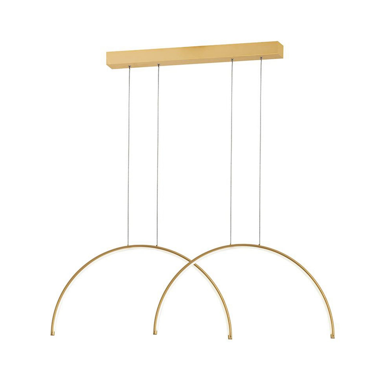 LED pendellampe Megan gullfarget 2-lys detalj