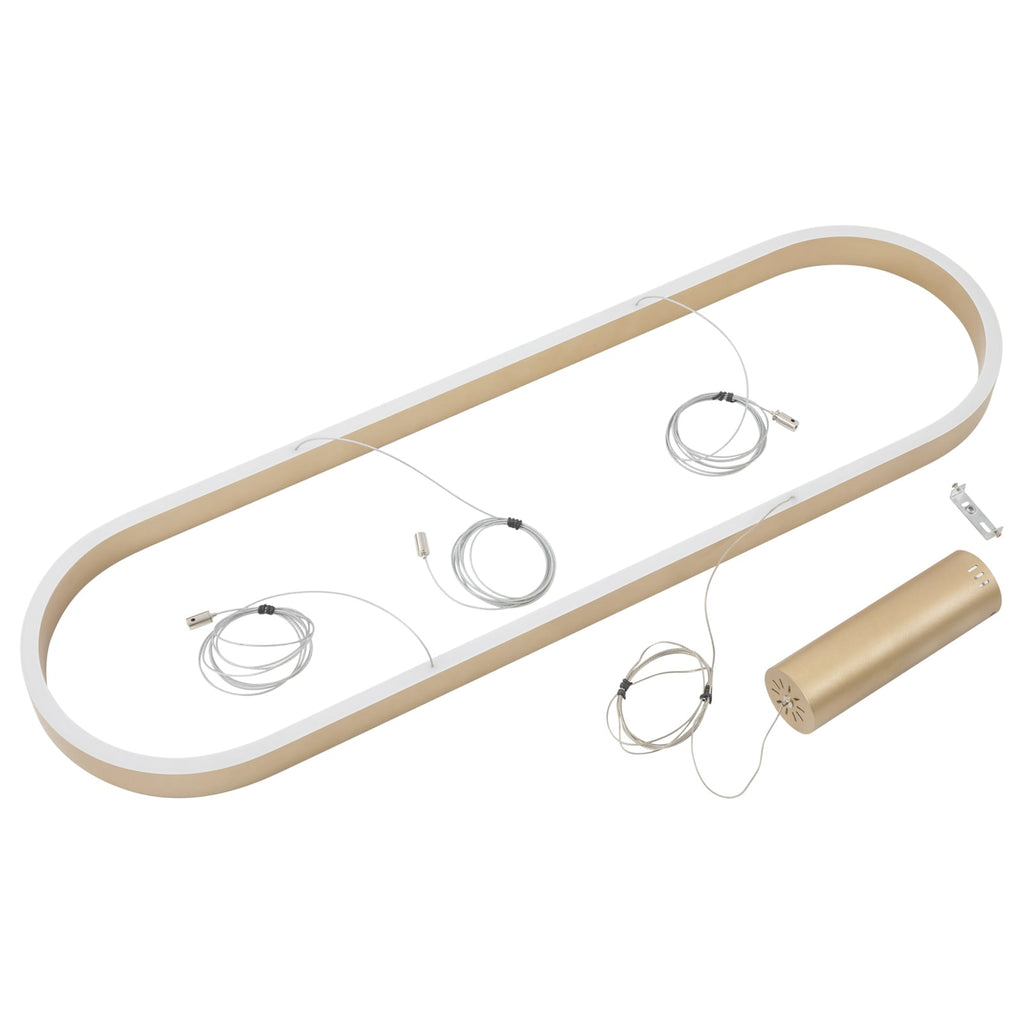 LED pendellampe Melinay oval gull dimbar CCT 110 cm WiFi justering av høyde