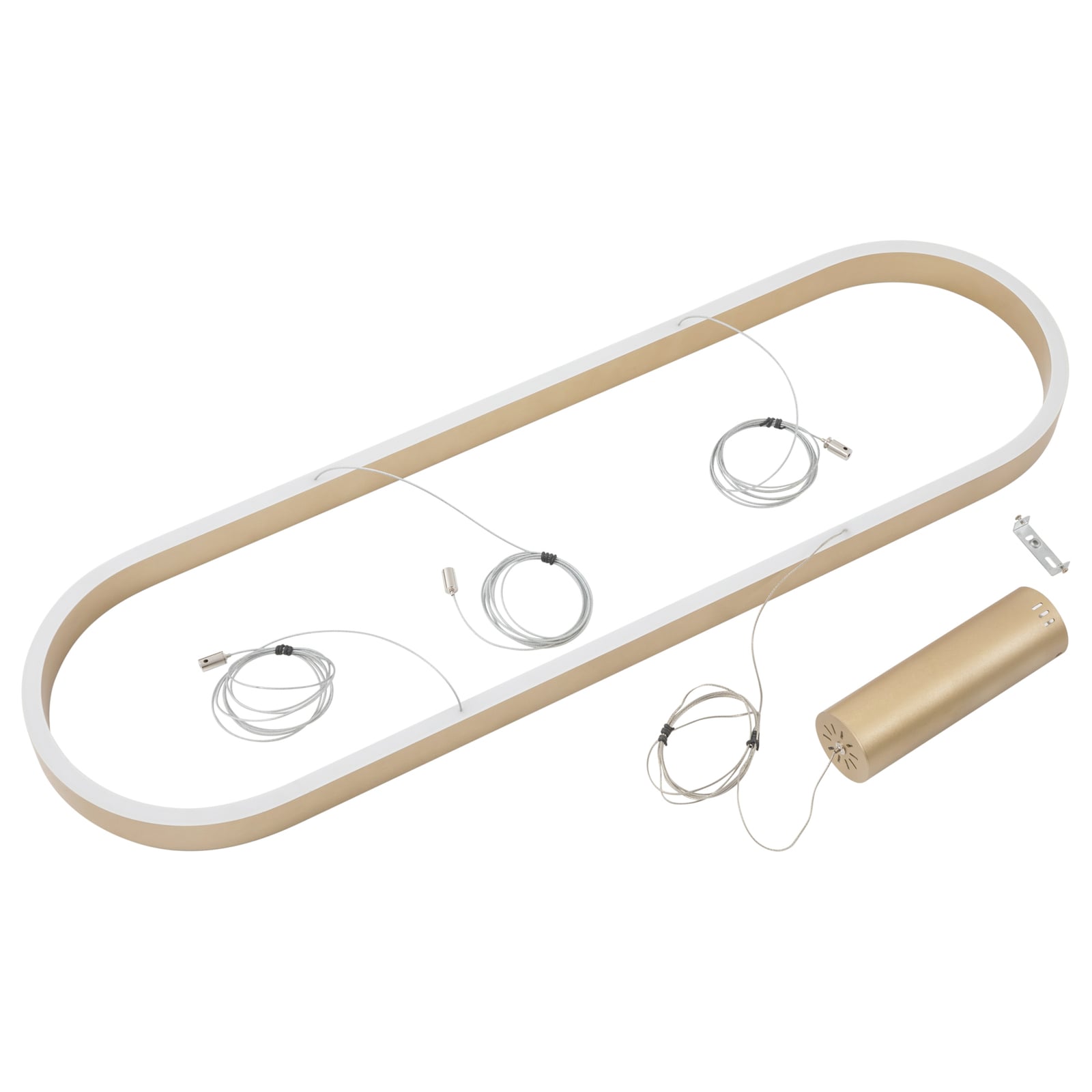 LED pendellampe Melinay oval gull dimbar CCT 110 cm WiFi justering av høyde