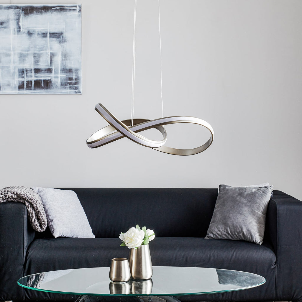 LED pendellampe Melinda dimbar stålgrå 30W varmhvit bakside