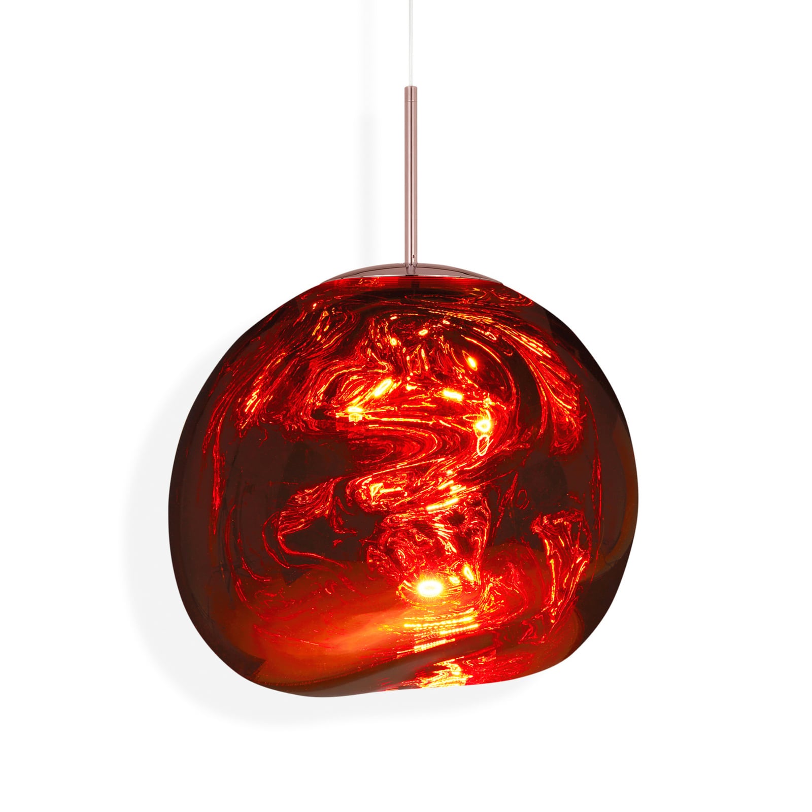 LED pendellampe Melt dimbar kobber plast Ø50 cm bakside