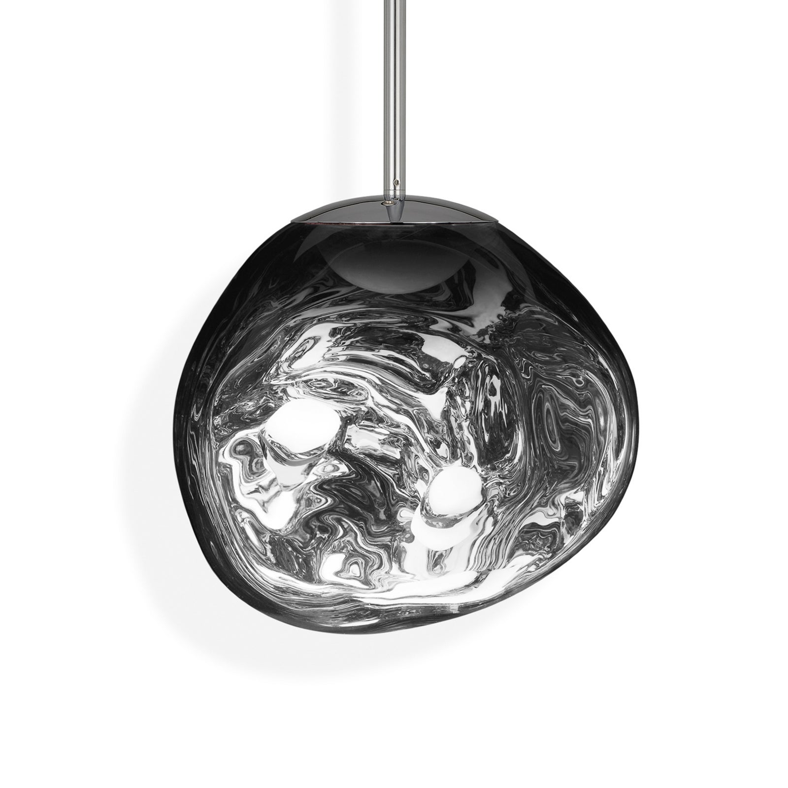 LED pendellampe Melt Mini dimbar krom Ø28 cm - Tom Dixon detalj