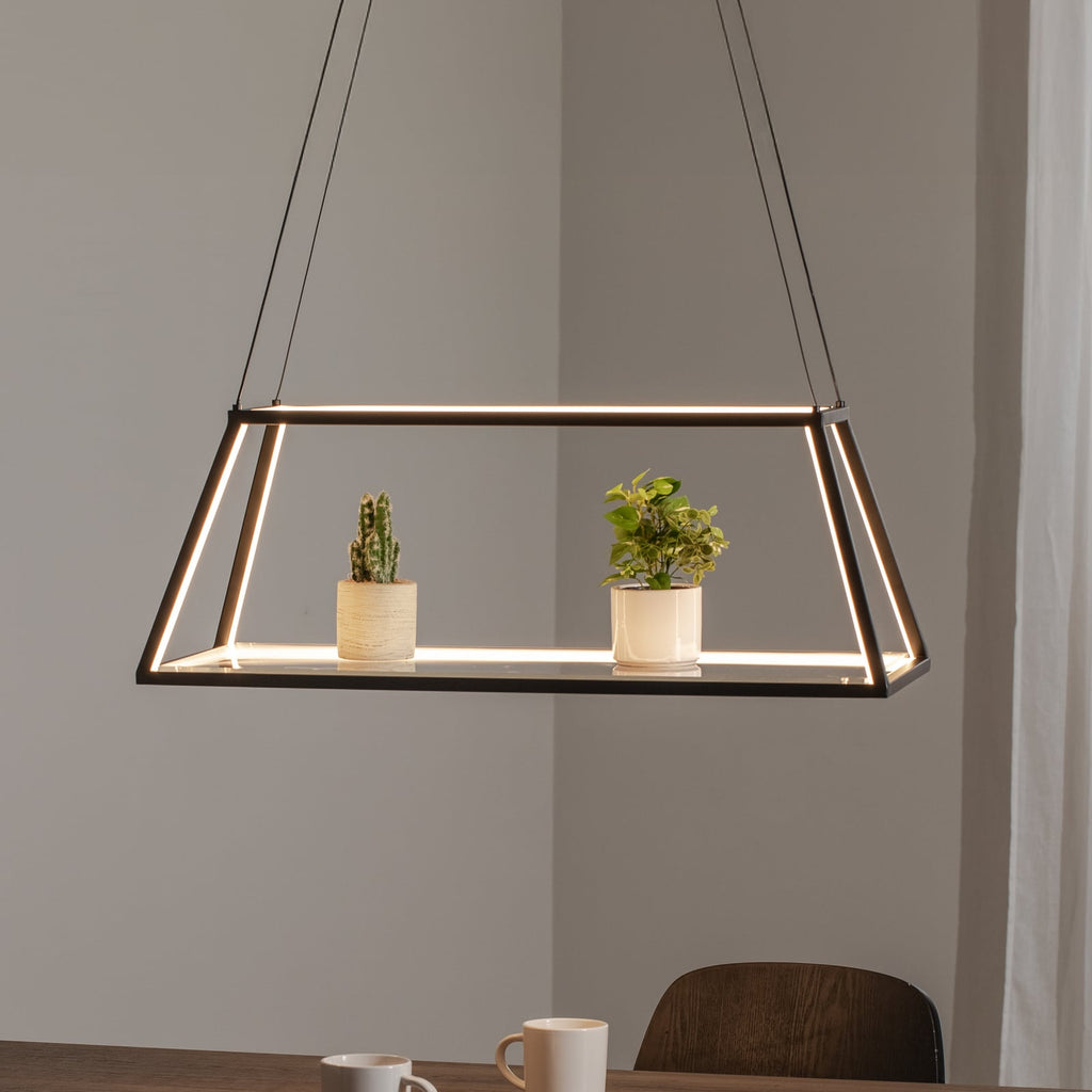 LED pendellampe Mensola aluminium dimbar svart 75 cm forfra