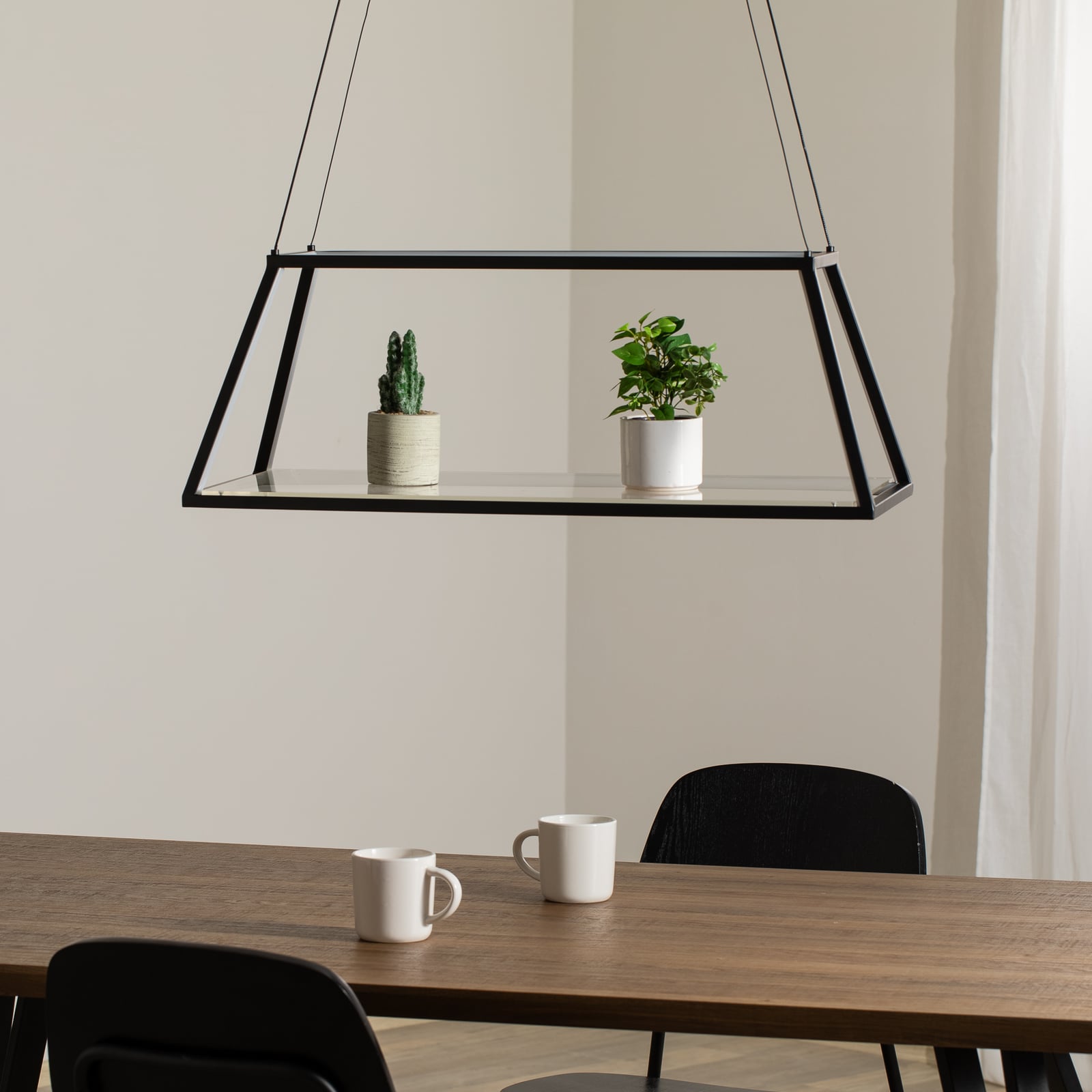 LED pendellampe Mensola aluminium dimbar svart 75 cm bakside