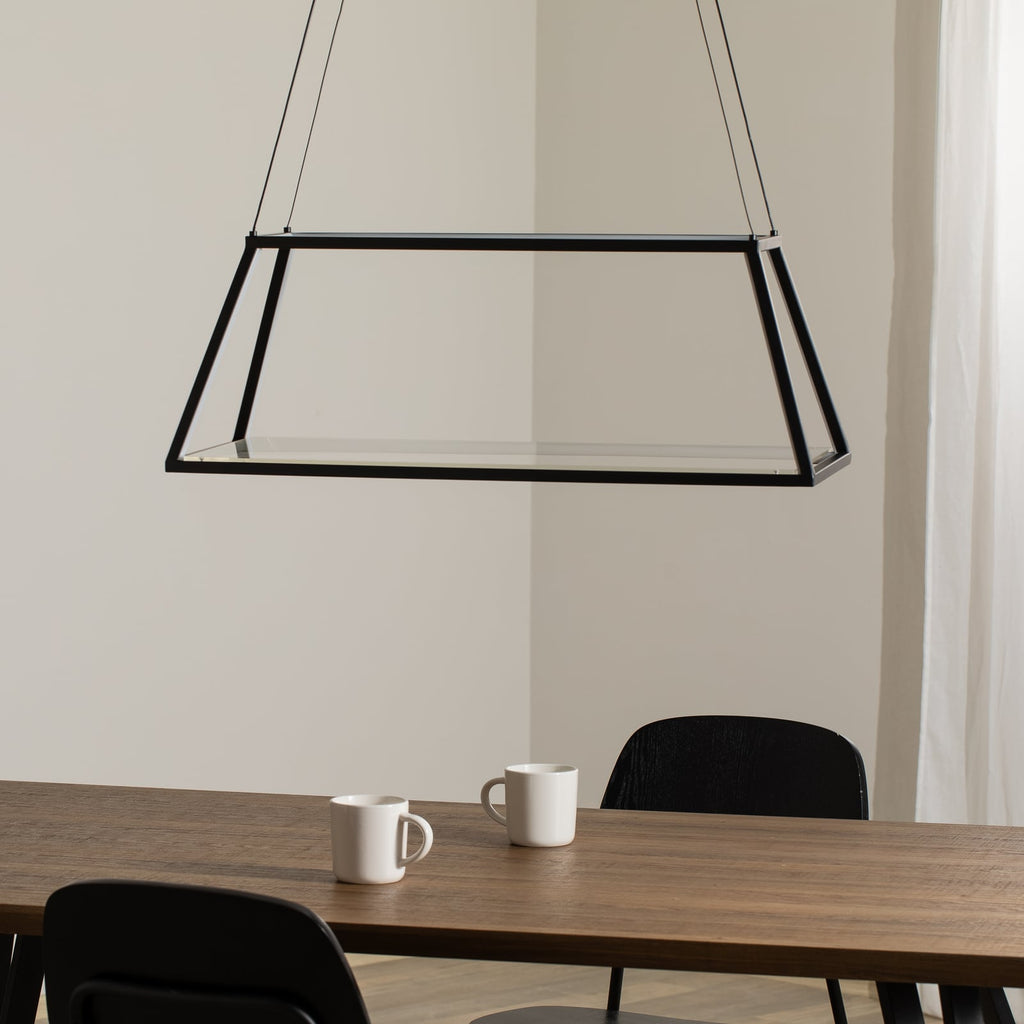 LED pendellampe Mensola aluminium dimbar svart 75 cm detalj