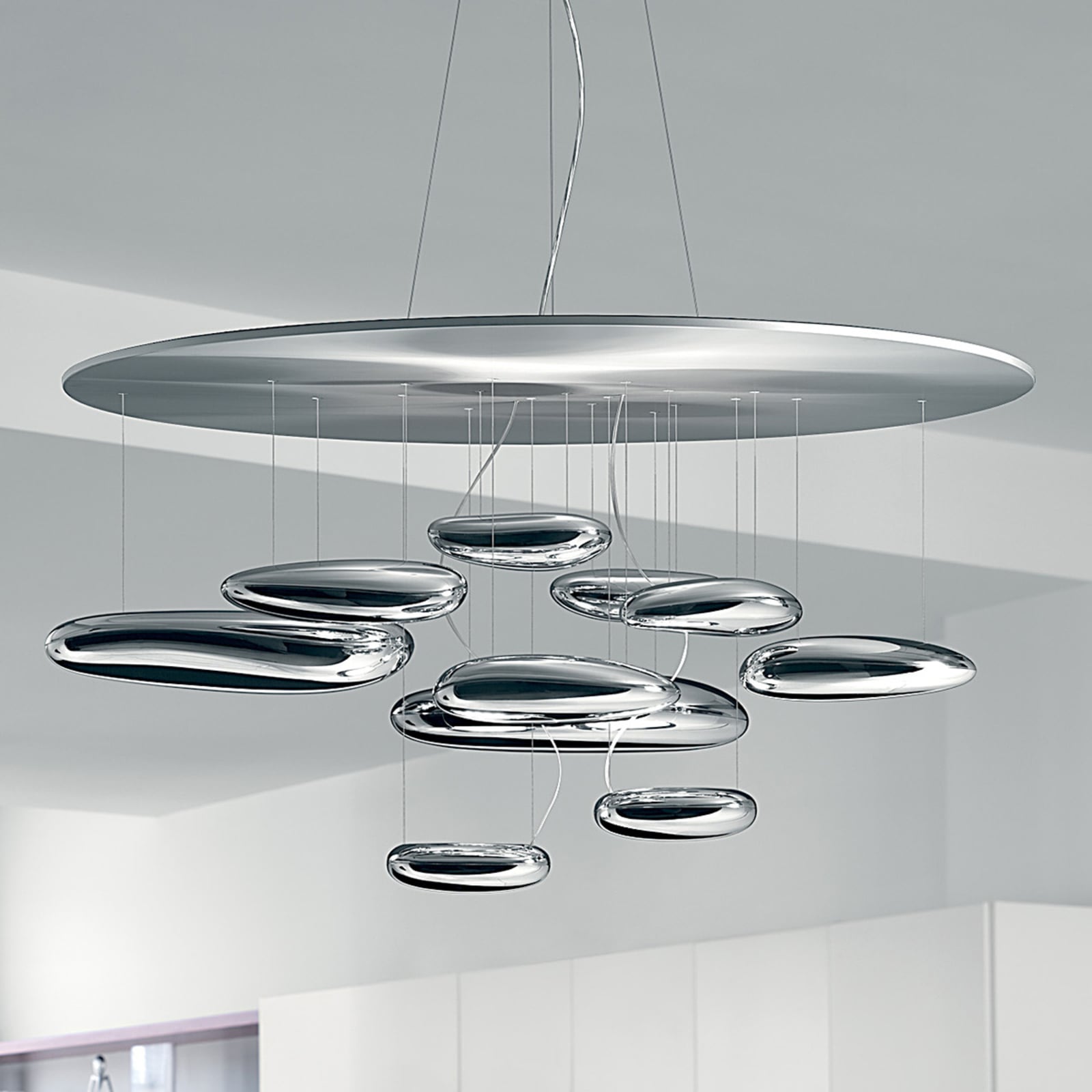LED pendellampe Mercury dimbar Ø110 cm 2700K aluminium forfra