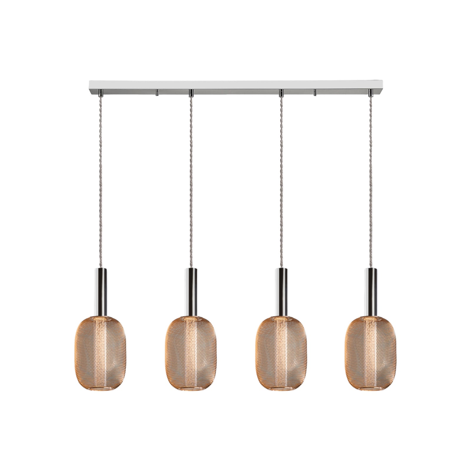 LED pendellampe Micron 4-lys krom/gull detalj av skjerm