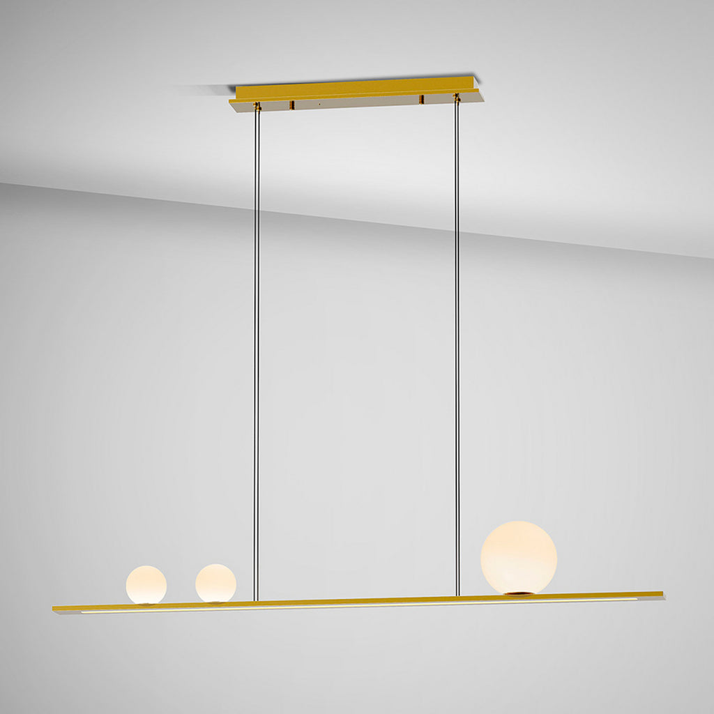 LED pendellampe Mila 3-lys gull aluminium 120 cm dimbar montert