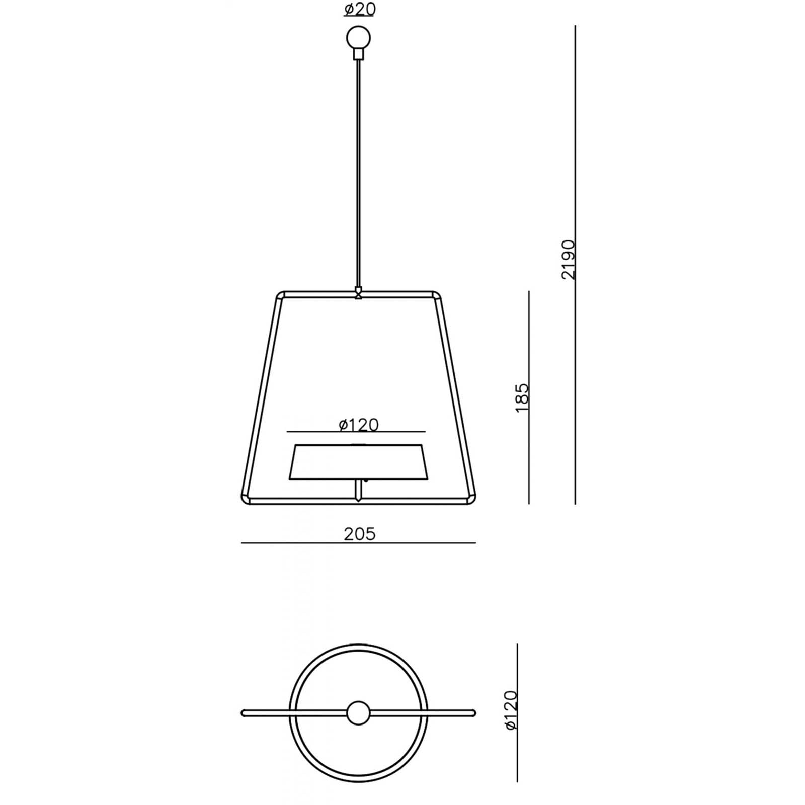 LED pendellampe Miram oppladbar blå dimbar IP54 montert