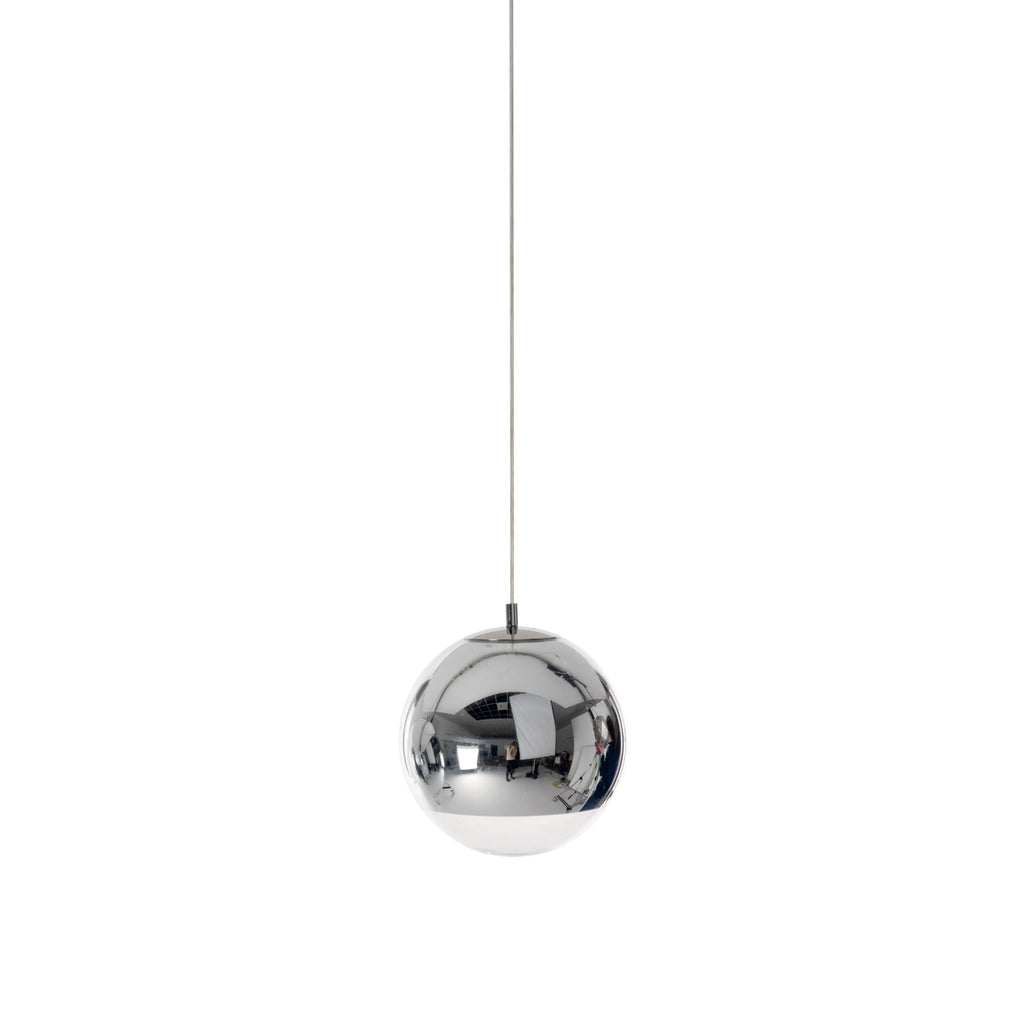 LED pendellampe Mirror Ball Ø25 cm krom dimbar bakside
