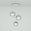 LED pendellampe Mirror Ball 3-lys dimbar krom forfra