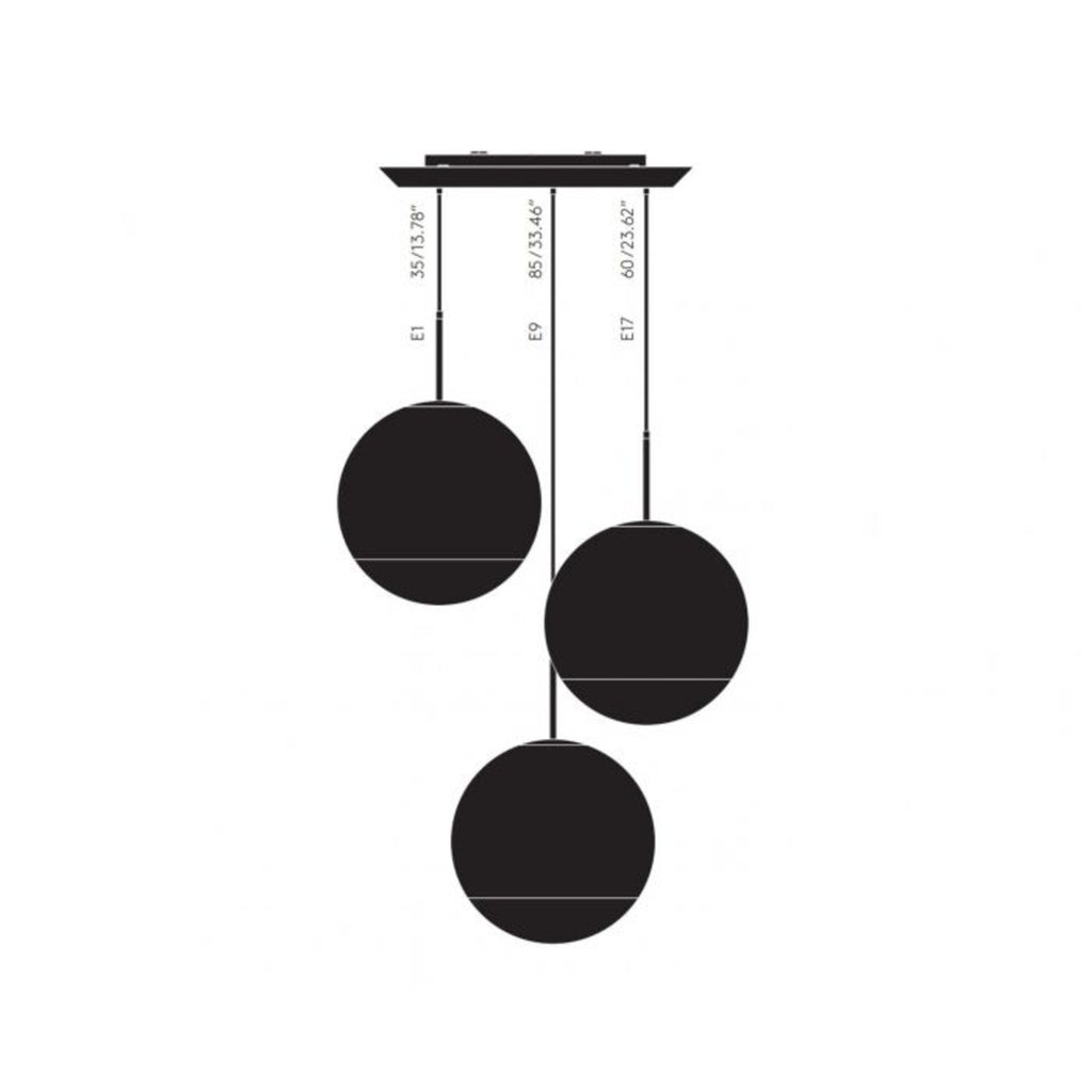 LED pendellampe Mirror Ball 3-lys dimbar krom bakside