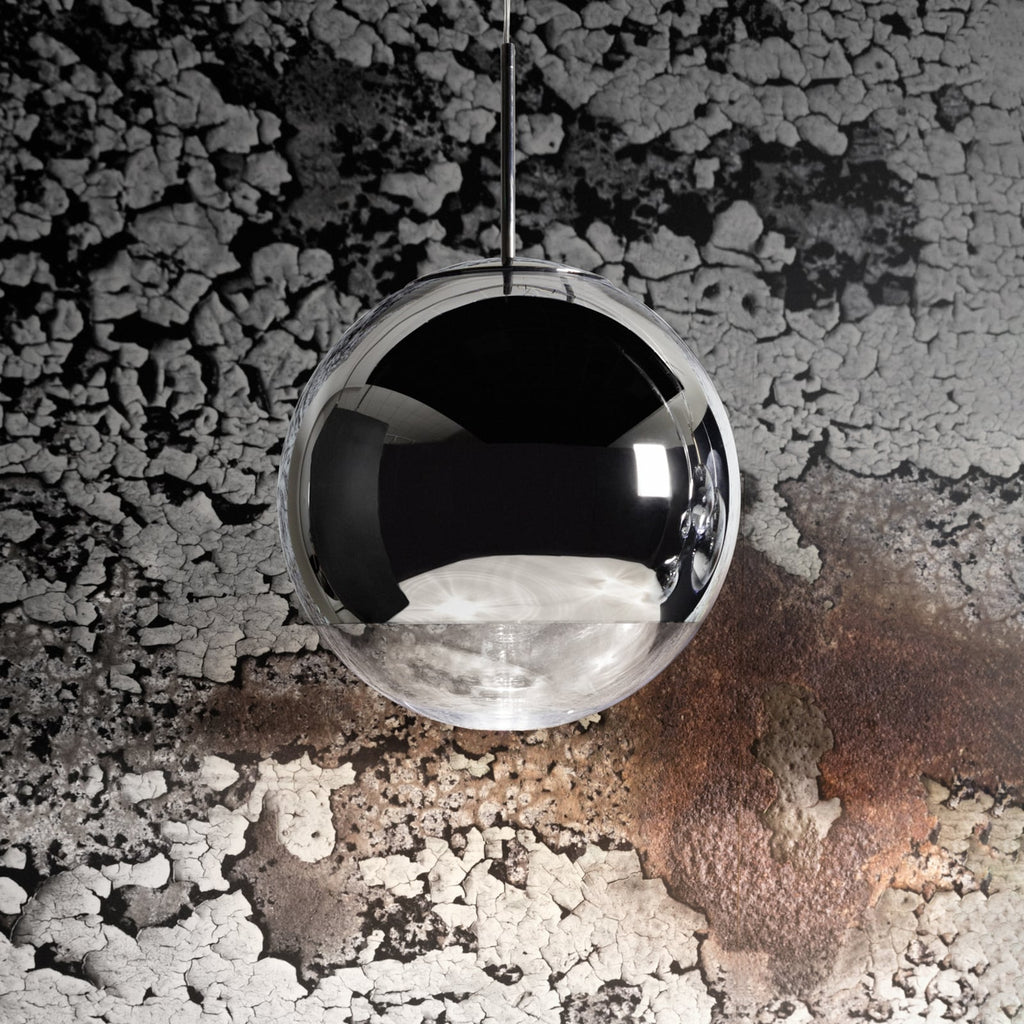 LED pendellampe Mirror Ball krom Ø50 cm forfra