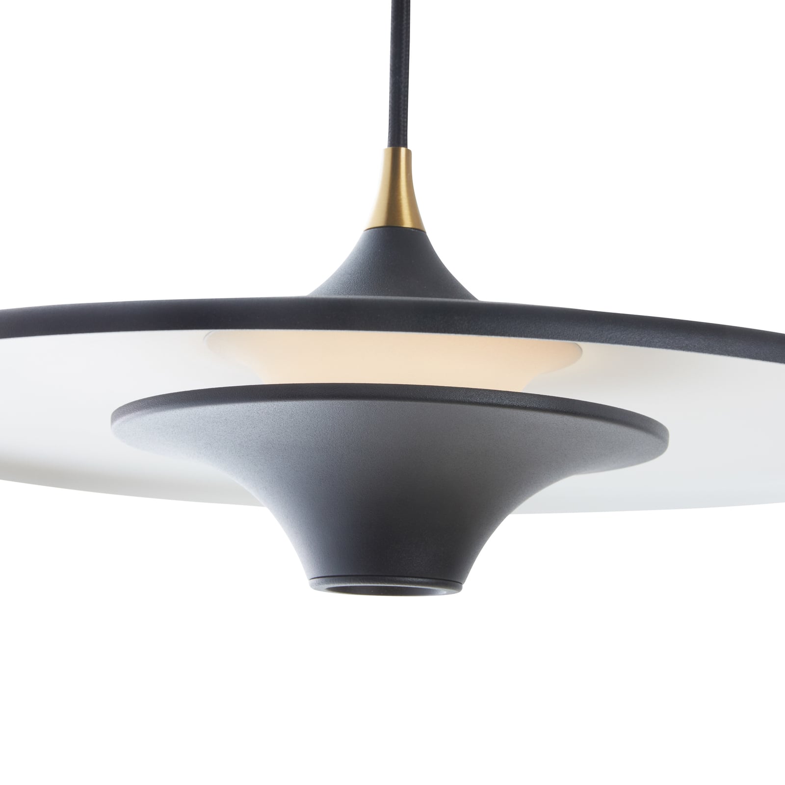 Nærbilde av LED pendellampe Moja aluminium svart dimbar
