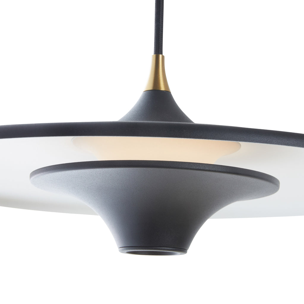LED pendellampe Moja svart aluminium dimbar nærbilde metall