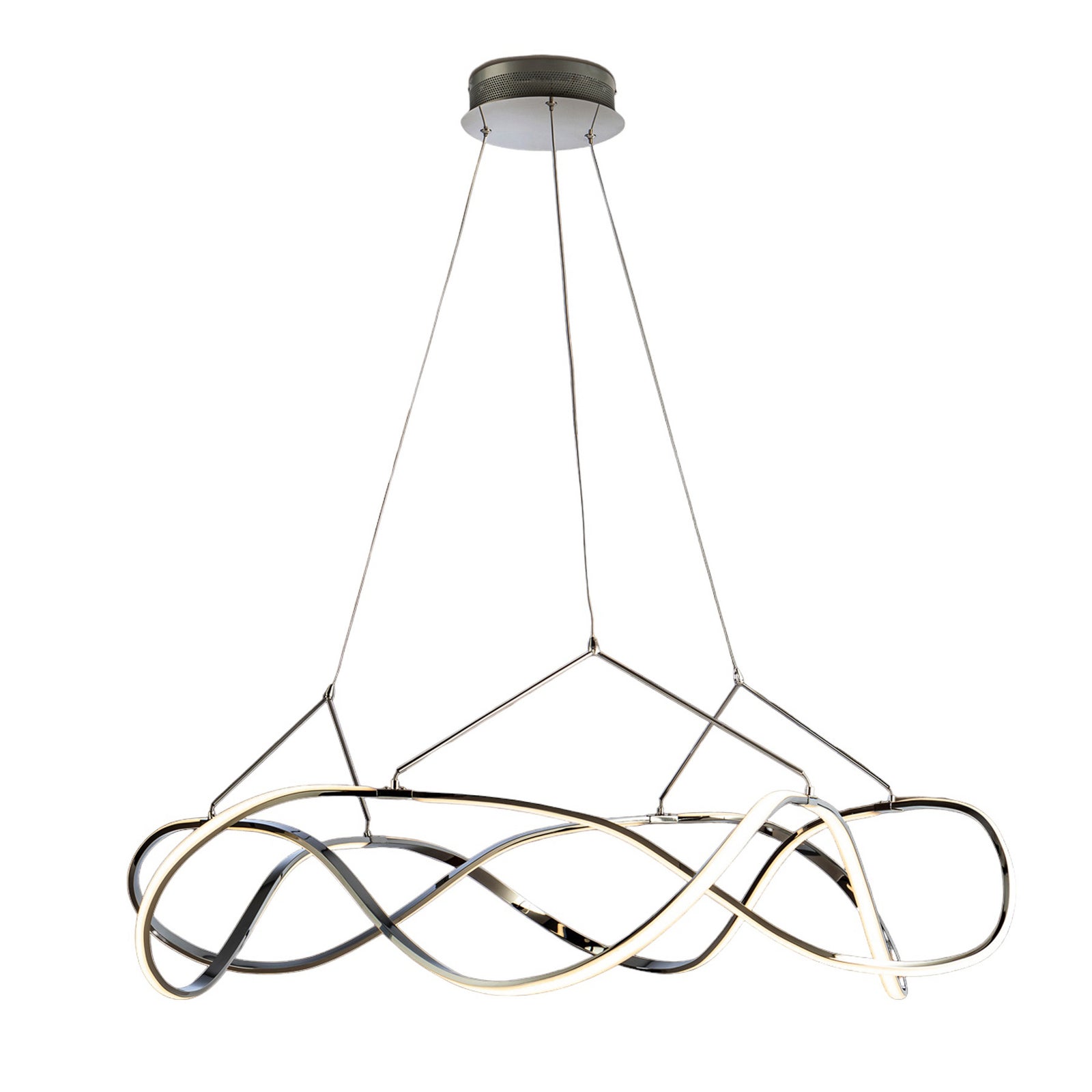 LED pendellampe Molly dimbar krom Ø110 cm 63W nærbilde av detalj