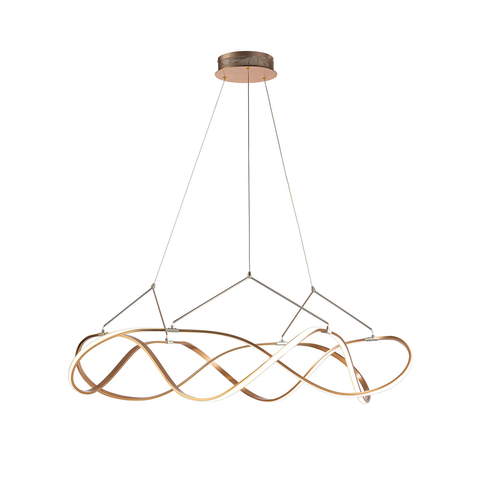 LED pendellampe Molly dimbar roségull Ø110 cm detalj