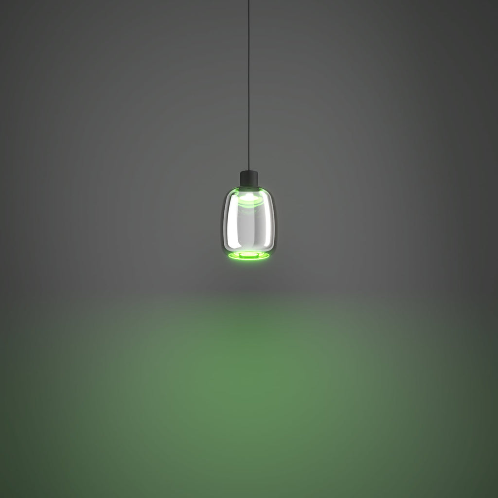 LED pendellampe Molochio-Z svart/krom glass Ø18 cm justerbar høyde