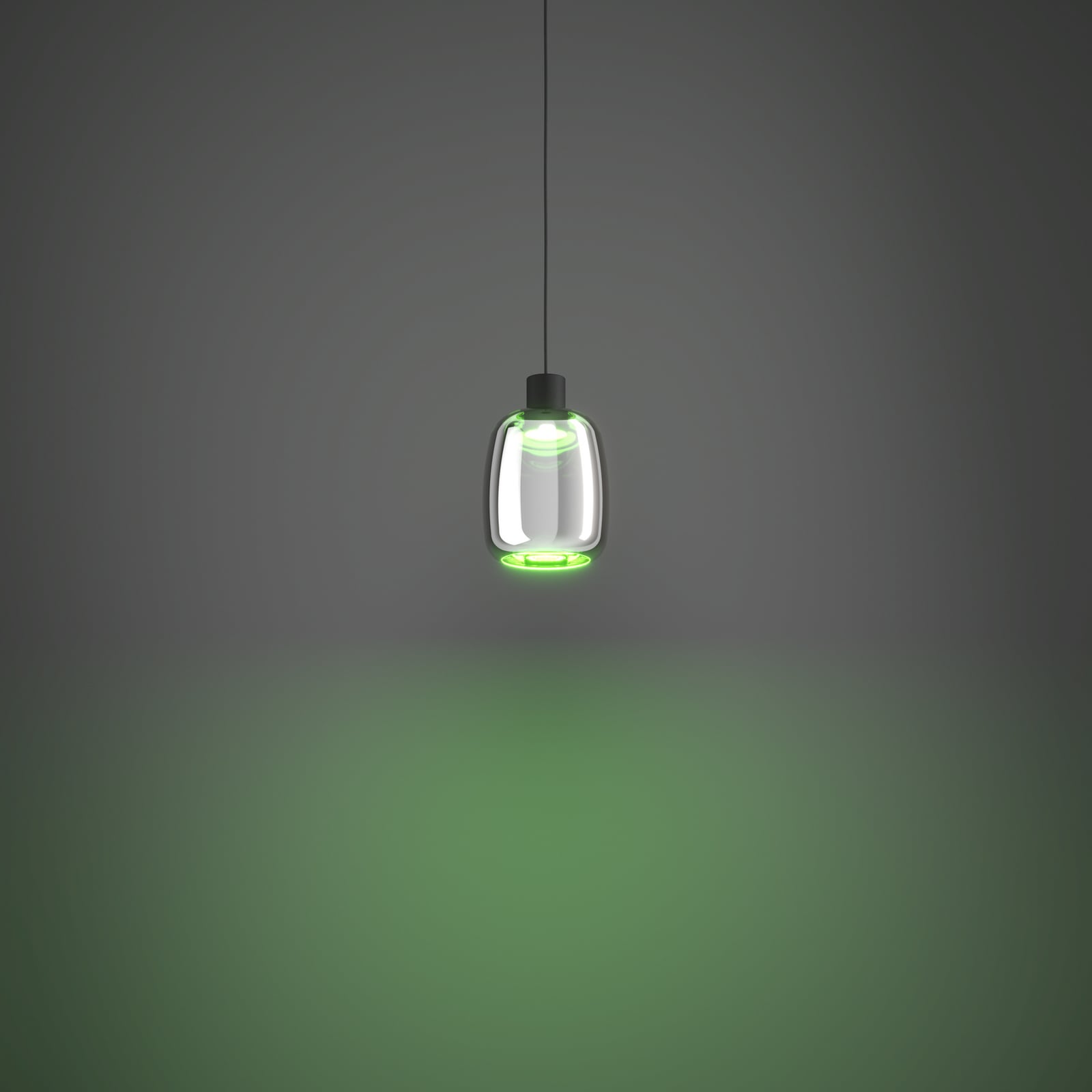 LED pendellampe Molochio-Z svart/krom glass Ø18 cm justerbar høyde