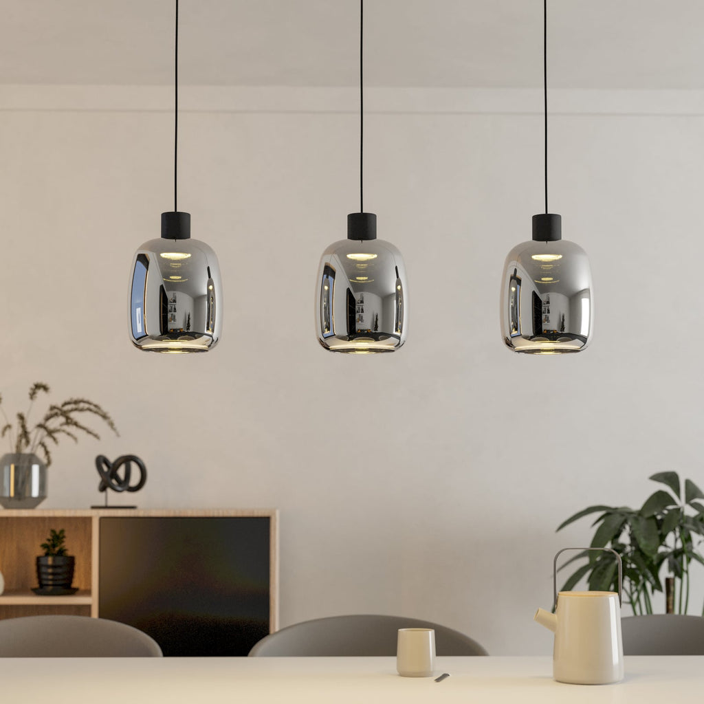 LED pendellampe Molochio-Z 3-lys glass dimbar RGB CCT EGLO forfra