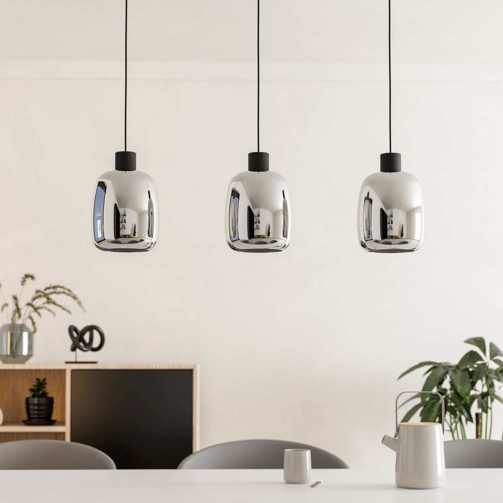 LED pendellampe Molochio-Z 3-lys glass dimbar RGB CCT EGLO bakside