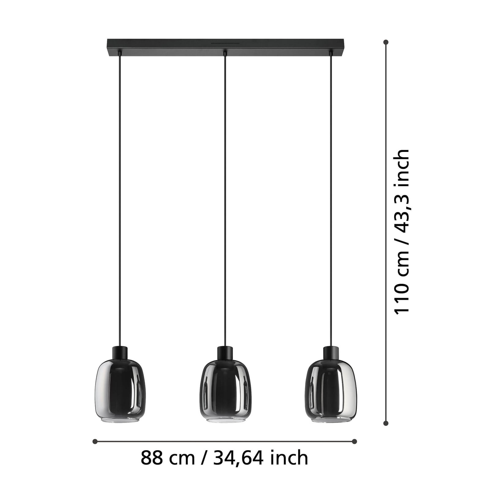 Detalj av glasslampe LED pendellampe Molochio-Z EGLO