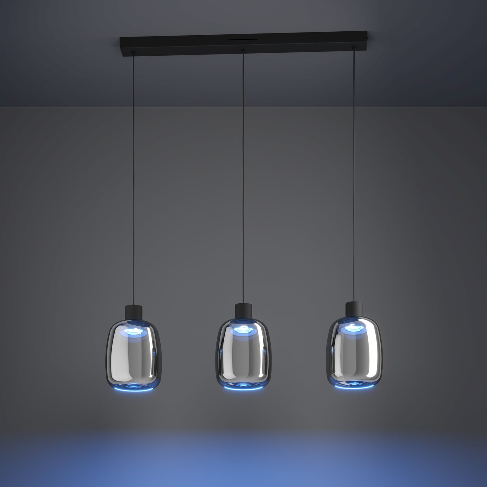 LED pendellampe Molochio-Z 3-lys glass dimbar RGB CCT EGLO med fjernkontroll