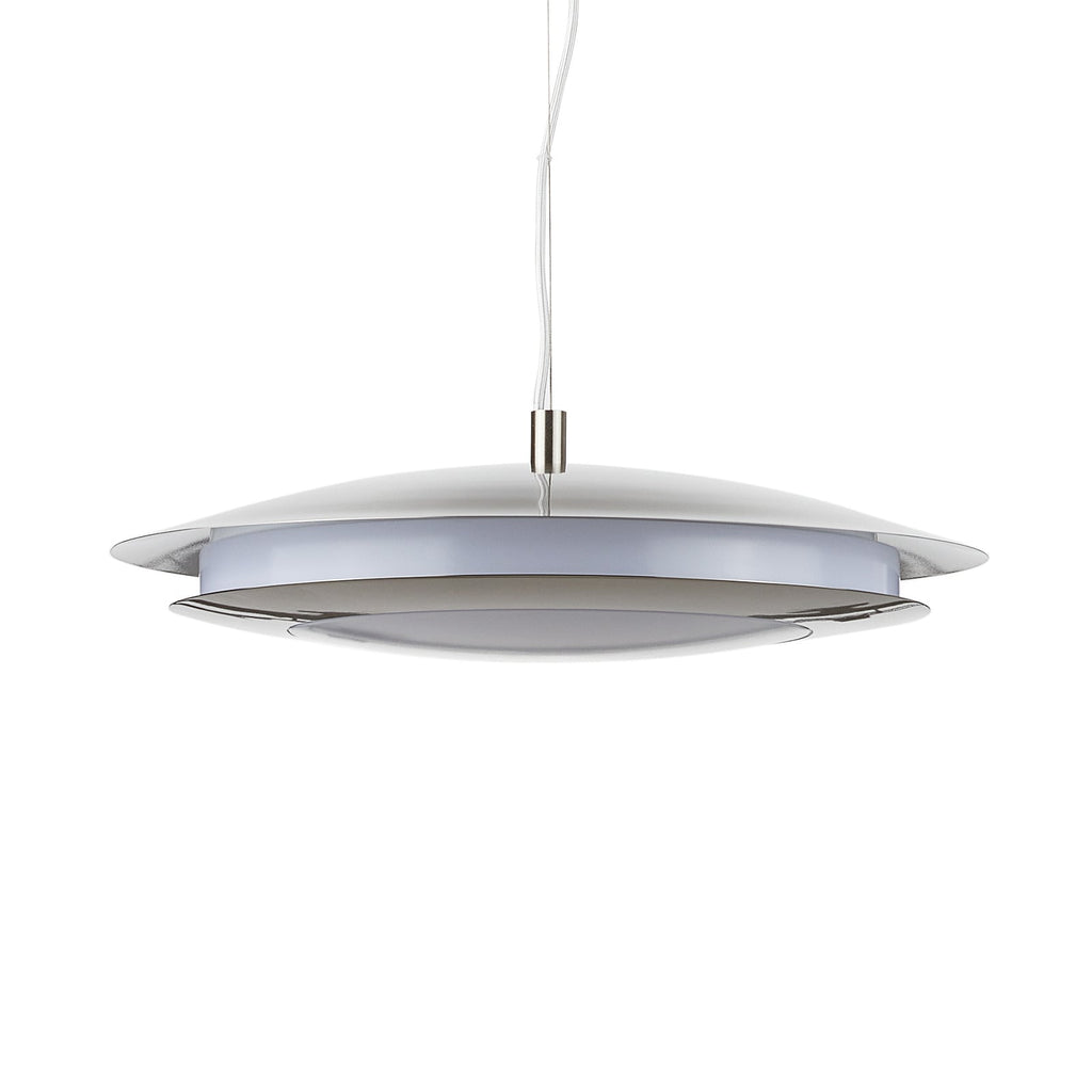 LED pendellampe Moneva-C matt nikkel montert i rom