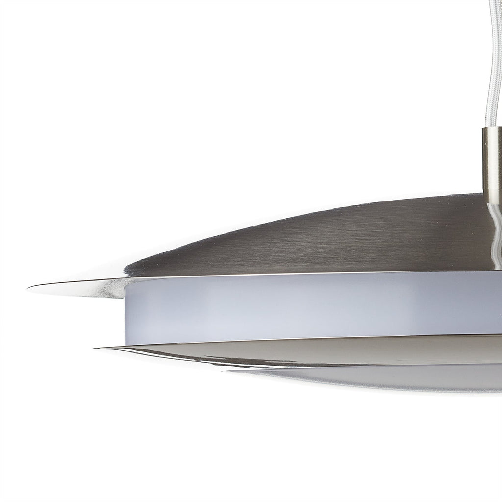 LED pendellampe Moneva-C matt nikkel nærbilde tekstil