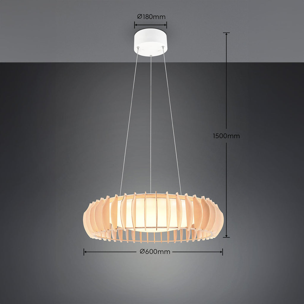 LED pendellampe Monte tre Ø60 cm dimbar CCT fjernkontroll montert i rom