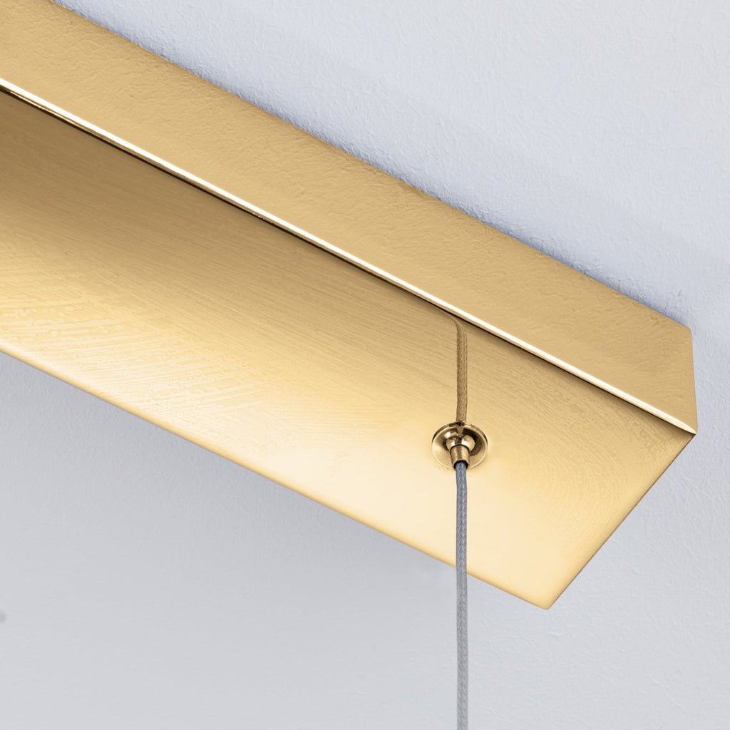 LED pendellampe Moon 5-lys gull krystall 100 cm dimbar detalj av krystall