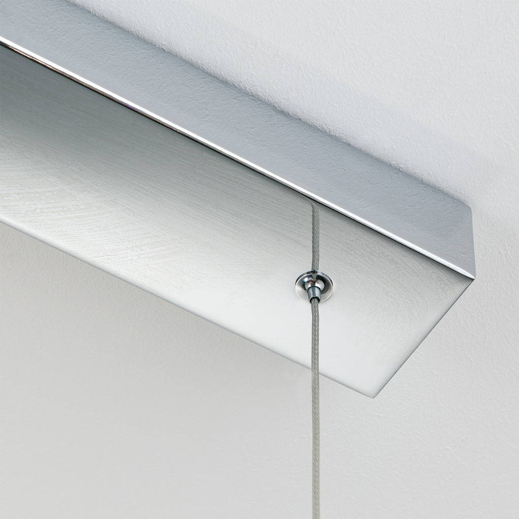 Detalj av LED pendellampe Moon 5-lys krystall krom 100 cm dimbar