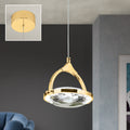 LED pendellampe Moon K9-krystallglass dimbar Ø12 cm gull foran